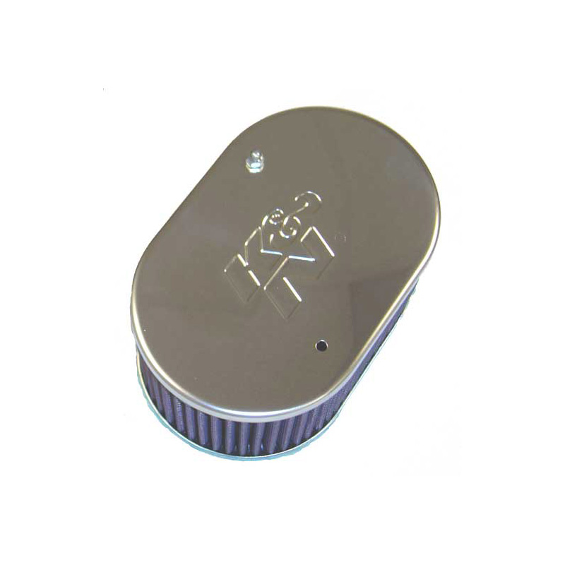 K&N carburateur luchtfilter ovaal klein  Dellorto 40/45/48 DHLA, SK 40/45/47/50, Solex/Mikuni Solex 40/44/48 ADDH PHH, Weber 40/45/48 DCOE, Montagehoogte 85mm (56-9265)