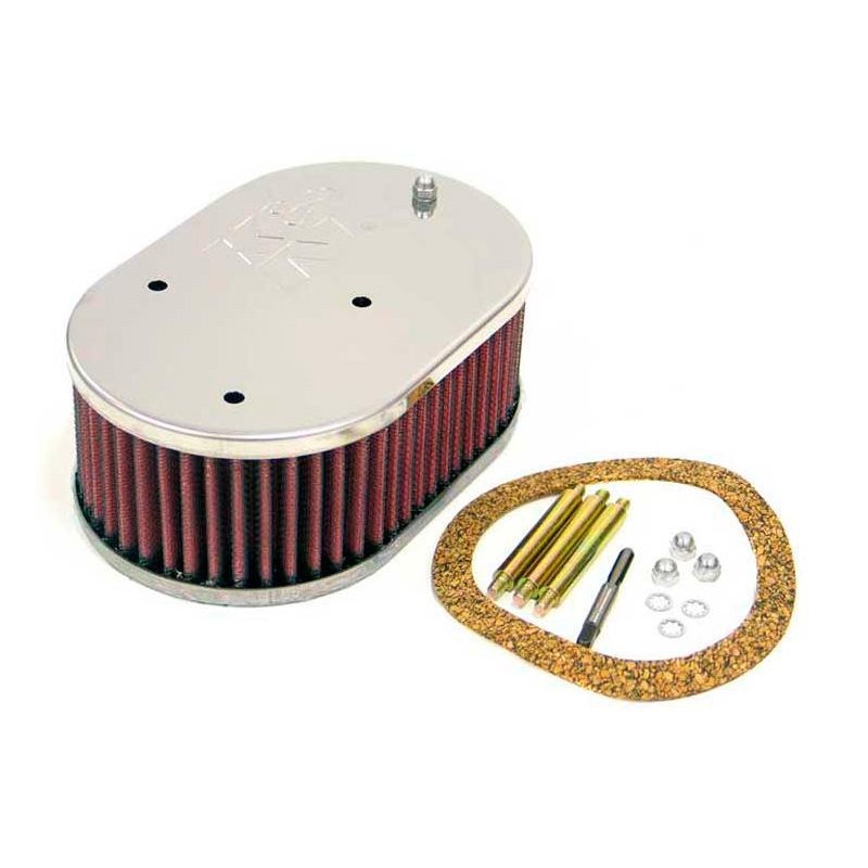 K&N carburateur luchtfilter ovaal klein  Pierburg 2E, Montagehoogte 65mm (excl Ford) (56-9159)