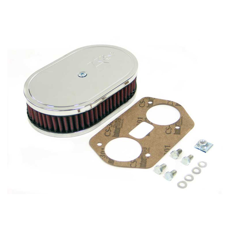 K&N carburateur luchtfilter ovaal klein  Weber 36/40/44 IDF/IDA, Montagehoogte 47mm (56-1160)