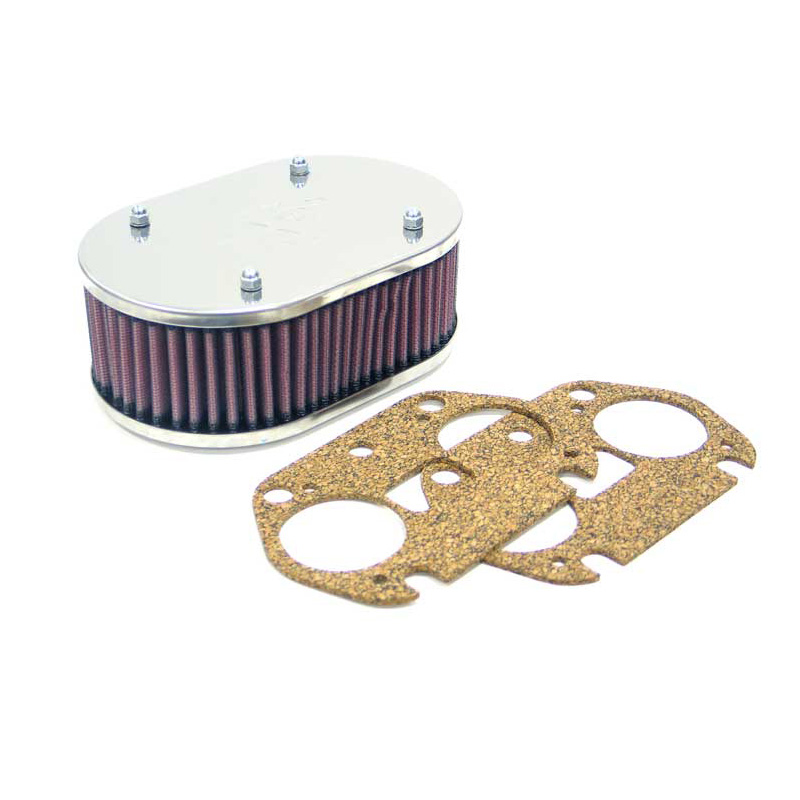 K&N carburateur luchtfilter ovaal klein  Weber 36/40/44 IDF/IDA, Dellorto 32 FRDC, Montagehoogte 65mm (56-9082)