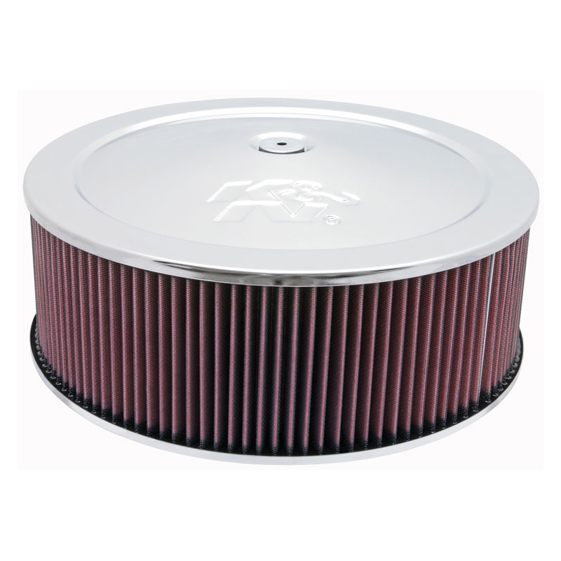 K&N luchtfilter rond - 130mm aansluiting, 356mm diameter, 121mm hoogte, 32mm drop base (60-1300)