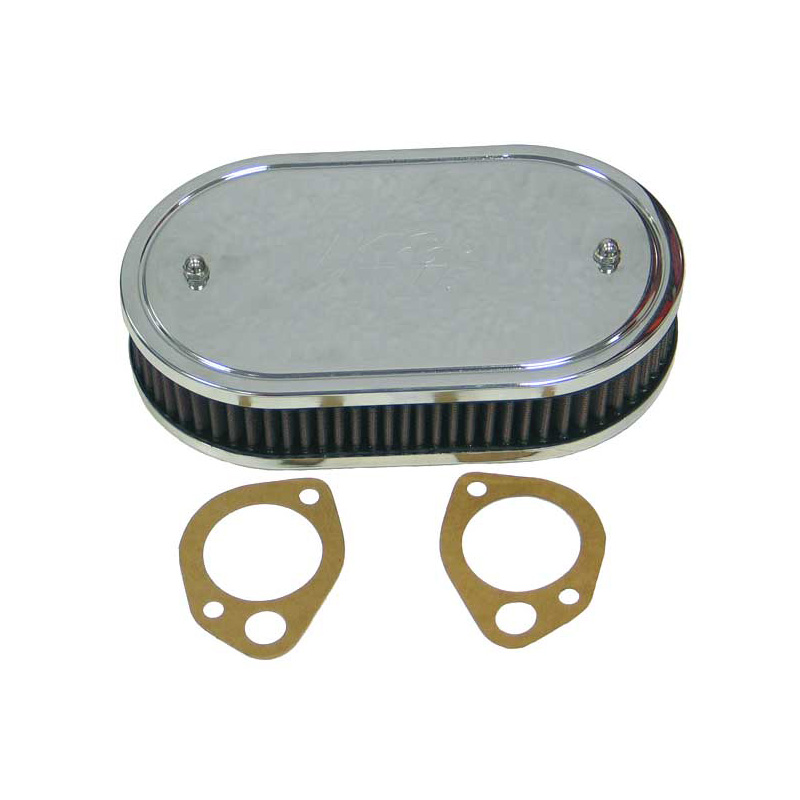 K&N carburateur luchtfilter ovaal  Dellorto DHLA 40,45,48, Mikuni-Solex 40,44,48 PHH, Weber DCOE 45,48, Montagehoogte 47mm (56-1330)